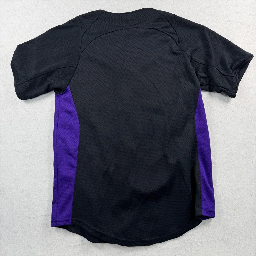 Colorado Rockies Majestic Youth Medium Black Purple MLB Baseball Jersey